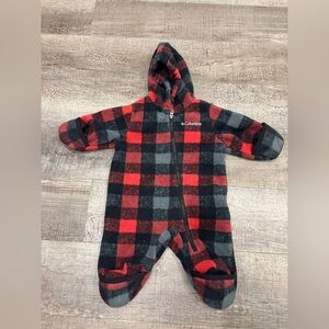 Columbia Red and Gray Checkered Infant Bunting